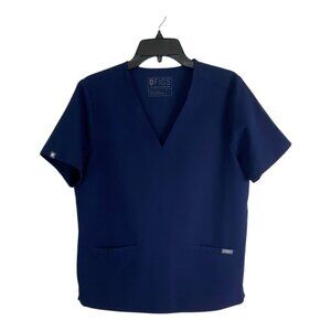 Figs Womens Scrub Top Size Large V Neck Pockets Medical Nurse PO 1396